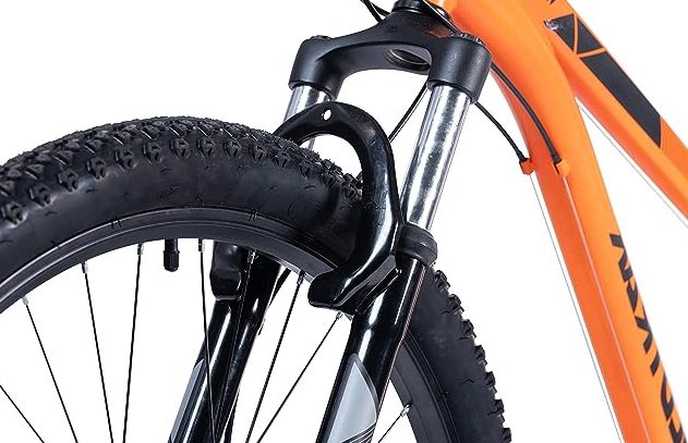 Wildtrak - Steel Mountain Bike, Adult, 27.5 Inch, 21 Speed, Shimano shifters - Orange - Front Fork Review