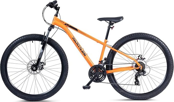 Wildtrak - Steel Mountain Bike, Adult, 27.5 Inch, 21 Speed, Shimano shifters - Orange